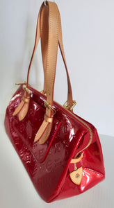 AUTHENTIC Louis Vuitton Rosewood Red Vernis Preowned (WBA198)