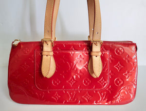 AUTHENTIC Louis Vuitton Rosewood Red Vernis Preowned (WBA198)