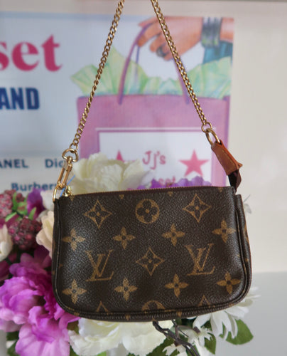 AUTHENTIC Louis Vuitton Mini Pochette Preowned (WBA112)