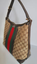 Load image into Gallery viewer, AUTHENTIC Gucci Hobo Monogram Vintage Web PREOWNED (WBA214)