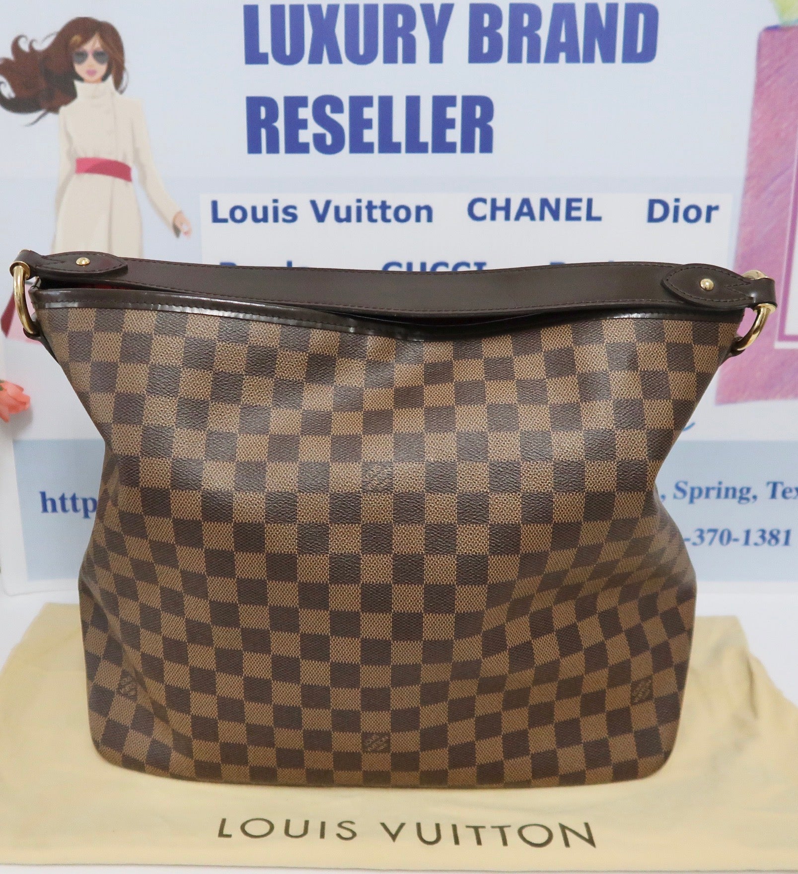 AUTHENTIC Louis Vuitton Favorite MM Damier Ebene PREOWNED (WBA944) – Jj's  Closet, LLC