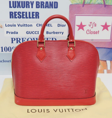 AUTHENTIC Louis Vuitton Alma Red Epi PM PREOWNED (WBA222)