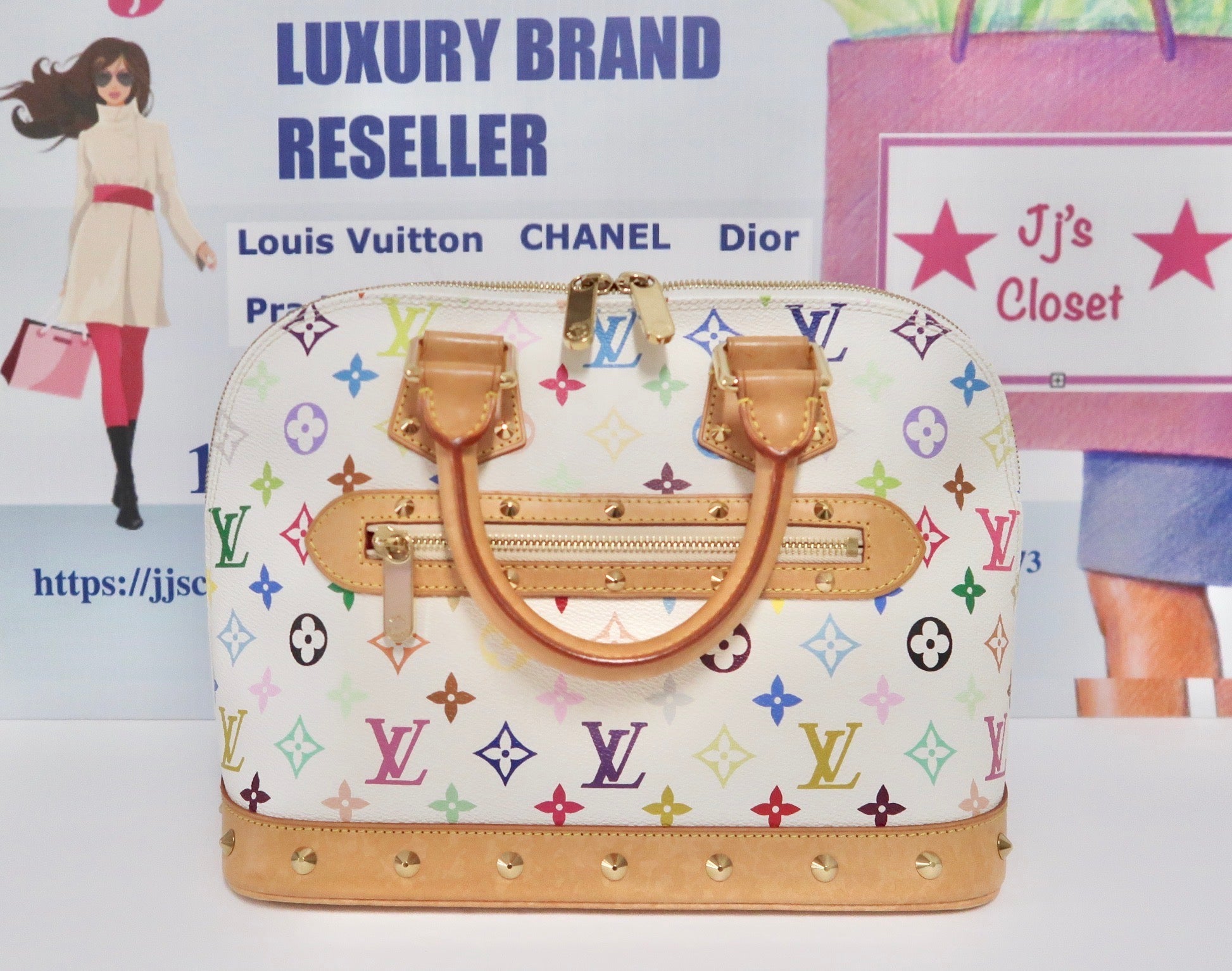 Louis Vuitton White Multicolor Alma PM Handbag – LaVal's Lux