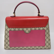 Load image into Gallery viewer, AUTHENTIC Gucci GG Supreme Monogram Medium Padlock Top Handle Bag PREOWNED (WBA228)