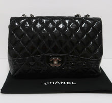 Load image into Gallery viewer, AUTHENTIC Chanel Classic Single Flap Distressed Patent Quilted Leather PREOWNED (WBA208)