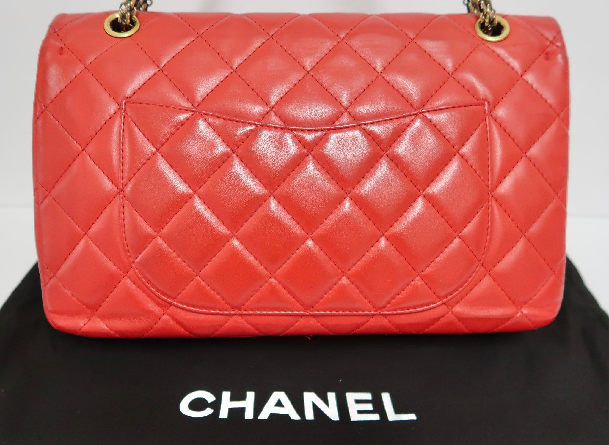 AUTHENTIC CHANEL Lambskin 2.55 Reissue 277 Double Flap Red PREOWNED (W –  Jj's Closet, LLC